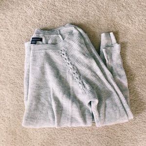 Light Grey Ribbed Sweater